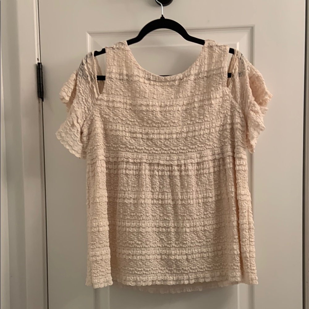 Cream Cold Shoulder Women's Top